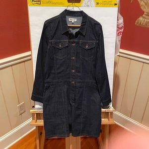 Madewell denim long sleeve button down dress size Large